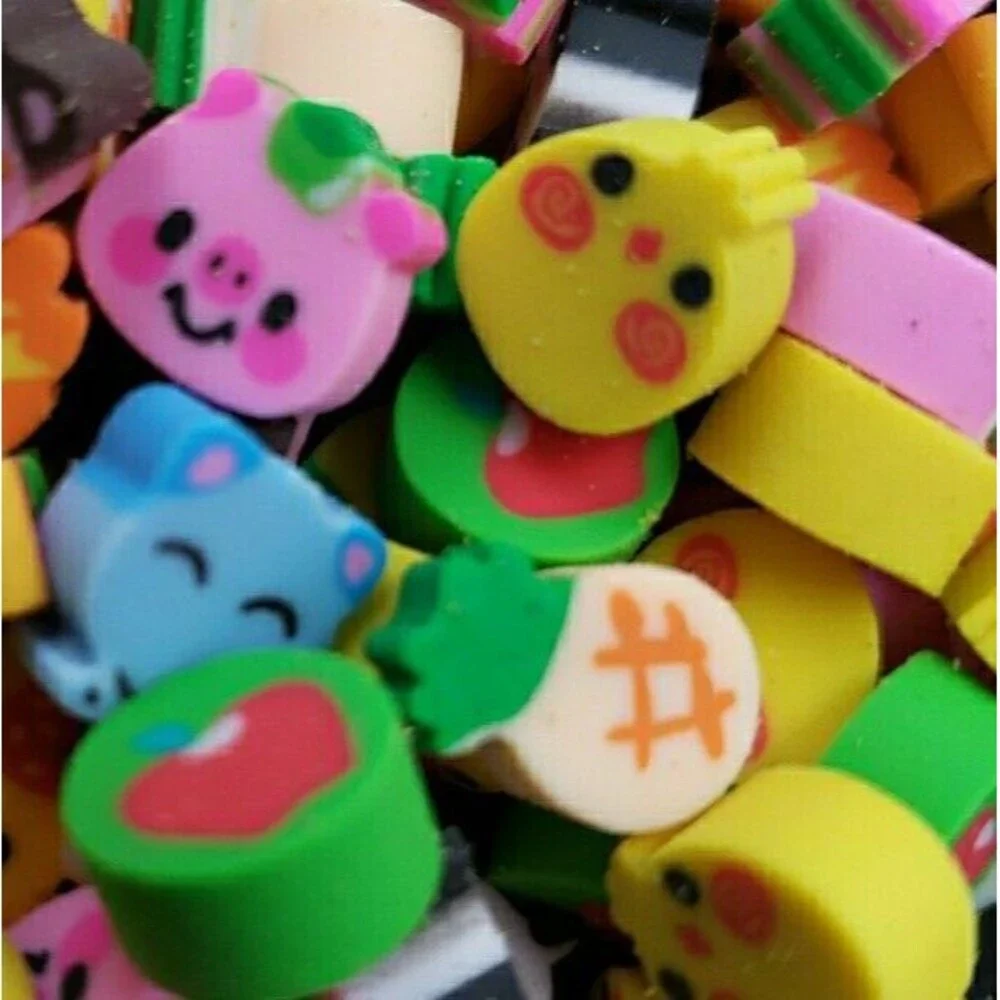 Mini Erasers for Kids Bulk 450 Pieces Small Fun Animal Fruit Erasers Assortment